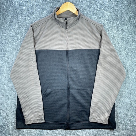 Lands' End Full Zip Mens XL Brown Black Sweatshirt Jacket Pockets Casual #AB668 - Picture 2 of 7